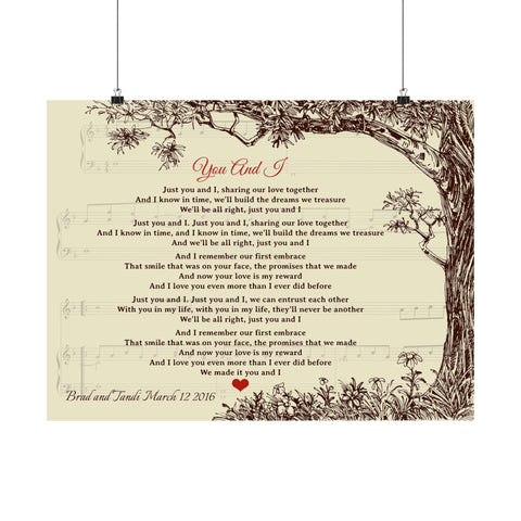 Printify Matte 24x18 Poster - You and I - Brad and Tandi