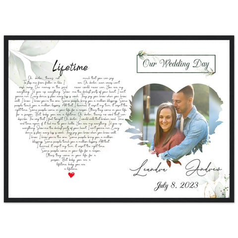 Gelato Premium Matte Black Framed 28x20 - LIFETIME OUR WEDDING DAY - LEANDRA & ANDREW JULY 8, 2023