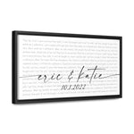 Canvas Printify Black Frame 20x10 - Millionaire White - Eric & Katie 10/1/2022