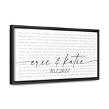 Canvas Printify Black Frame 20x10 - Millionaire White - Eric & Katie 10/1/2022