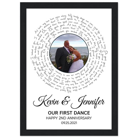 Gelato Premium 8x12 Black Framed - Our First Dance At Last - Kevin & Jennifer