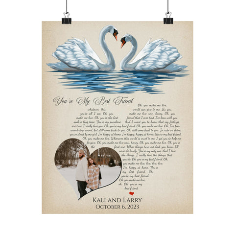 Printify Matte 11x14 Poster - Best Friend Queen - Kali and Larry