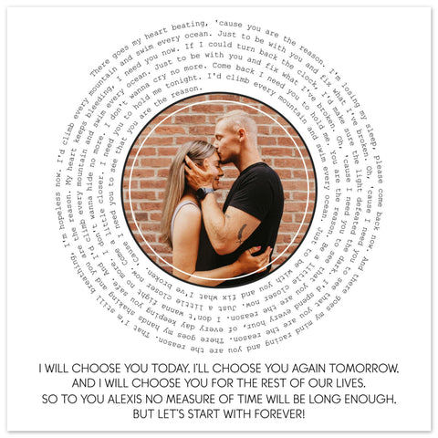 Gelato Premium Matte 20x20 Poster - You Are The Reason - So to You Alexis No Measure of Time