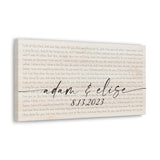 Printify Canvas Gallery Wraps 20x10 - Wood Yellow - Adam & Elise - 8.13.2023