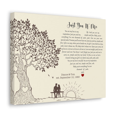 Printify Canvas Gallery Wraps 14x11 - Just You 'N' Me - Dianne & Tom est. September 10, 1983