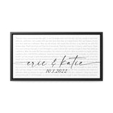 Canvas Printify Black Frame 20x10 - Millionaire White - Eric & Katie 10/1/2022