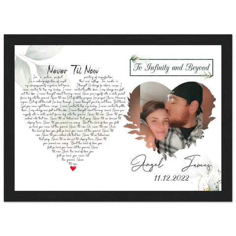 Gelato Black Framed 12x8 - Never Til Now - James & Angel 11.12.2022