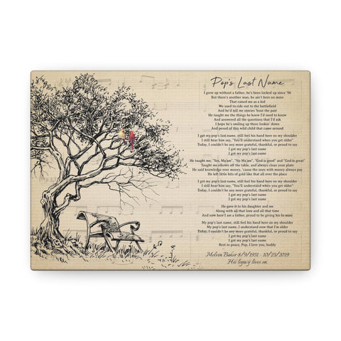 Printify Canvas Gallery Wraps 5x7 - Pop's Last Name - Melvin Baker 8/9/1951