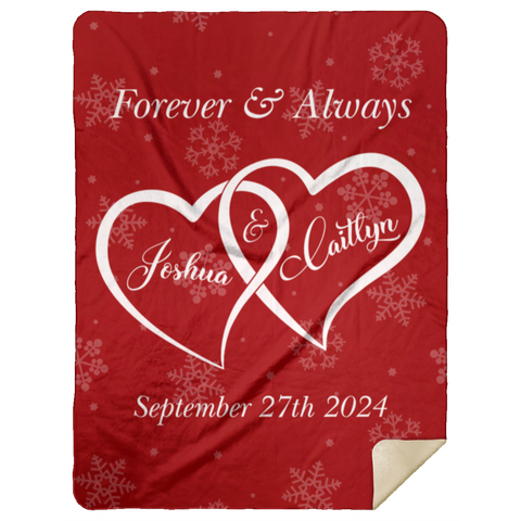 CC Sherpa Blanket 60x80 - Joshua & Caitlyn - Forever & Always