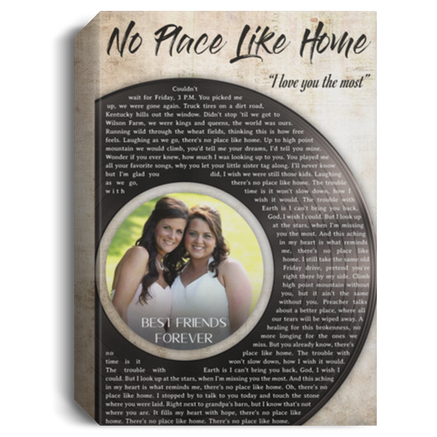 CC 8x12 Canvas 1.5in - No Place Like Home - Best Friends Forever