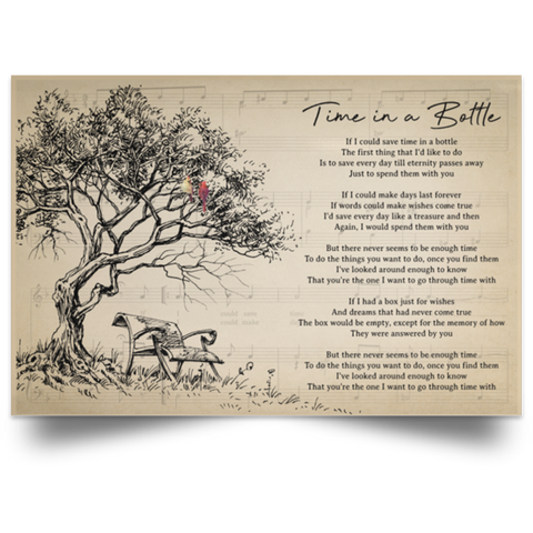 CC Satin 36x24 Poster - Time In a Bottle -  Landscapes, Red Birds & Tree