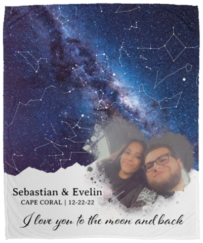 CC Cozy Plush Fleece Blanket 50x60 - Sebastian & Evelin - Moon and Back