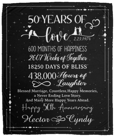 CC Cozy Fleece Blanket 50x60 - 50 Time Years - Hector & Cyndy