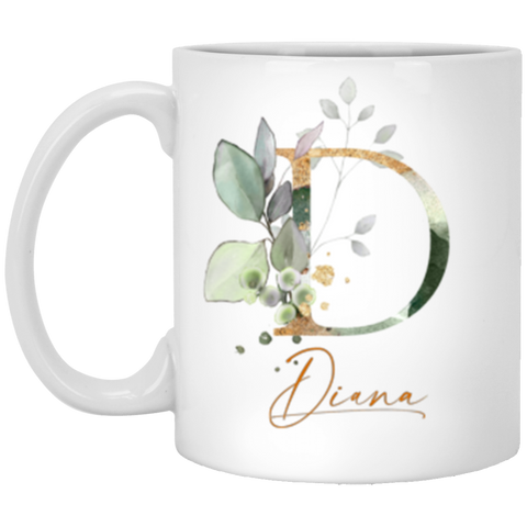CC 11oz White Mug - D Diana Botanical