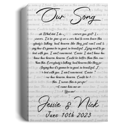 CC 12x18 Canvas 1.5in - Our Song - Jessie, Nick June 10th 2023