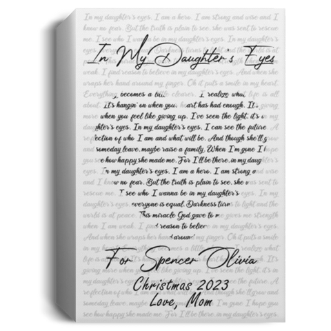 CC Canvas 1.5in Frame 8x12 - In My Daughter’s Eyes - Love, Mom