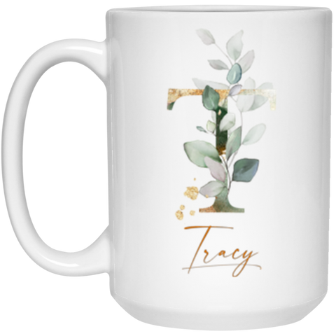 CC 15oz. White Mug - Tracy T - Botanical