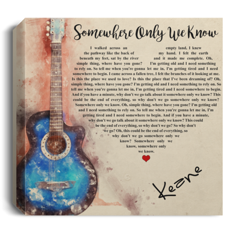 CC Square Canvas 1.5in 12x12 - Somewhere Only We Know - Guitar & Heart
