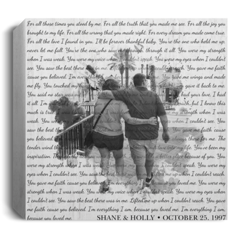 CC 12x12 Canvas 1.5in - Because You Loved Me - Shane & Holly