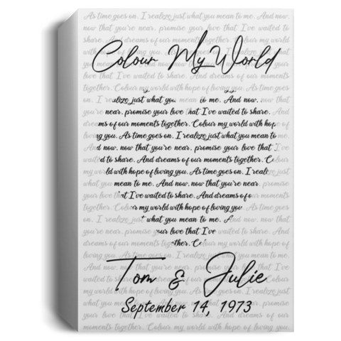 CC 8x12 Canvas 1.5in - Colour My World - Tom & Julie September 14, 1973