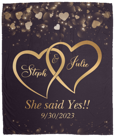 CC Cozy Plush Fleece Blanket 50x60 - Steph and Julie - She said Yes!!