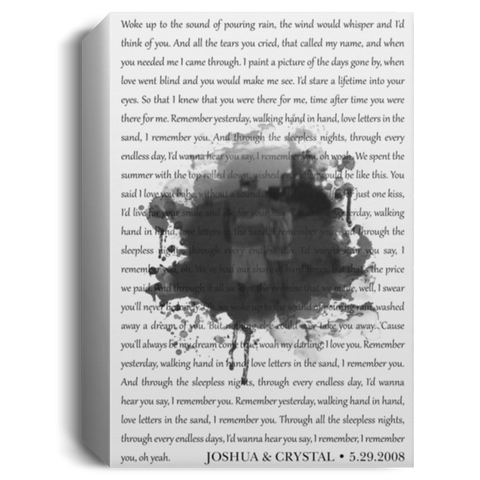 CC Portrait Canvas 1.5in 8x12 - I Remember You - Joshua & Crystal
