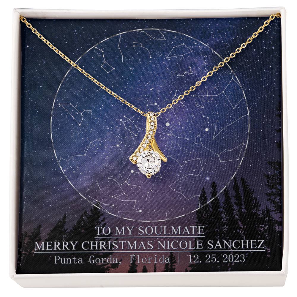 To My Soulmate, Merry Christmas Nicole Sanchez - ShineOn Alluring Beauty Silver - Standard Box Star Map