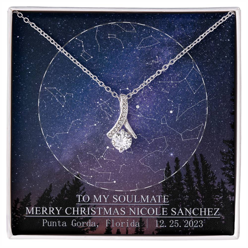To My Soulmate, Merry Christmas Nicole Sanchez - ShineOn Alluring Beauty Silver - Standard Box Star Map