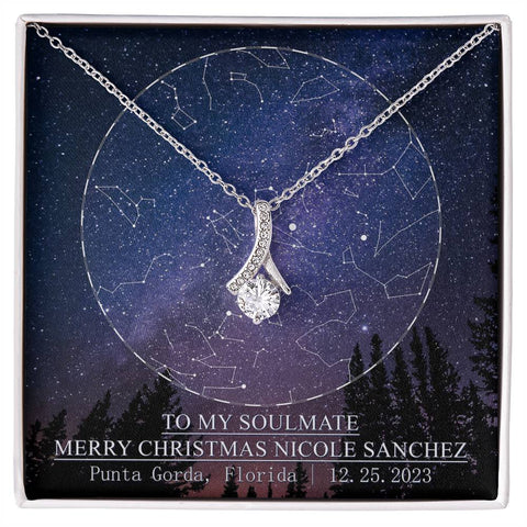To My Soulmate, Merry Christmas Nicole Sanchez - ShineOn Alluring Beauty Silver - Standard Box Star Map