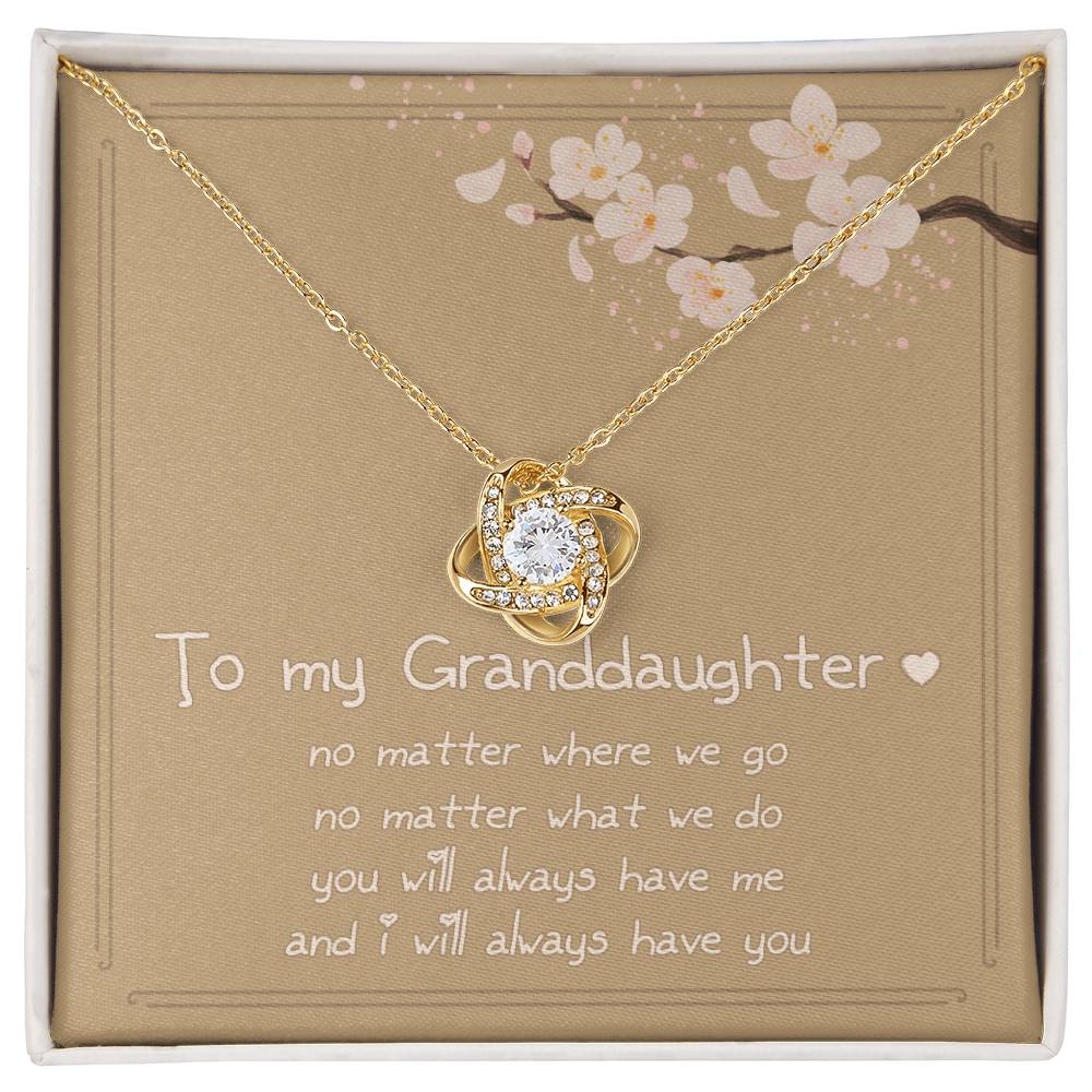 Love Knot Silver, To My Granddaughter - Standard Box 14K White -ShineOn