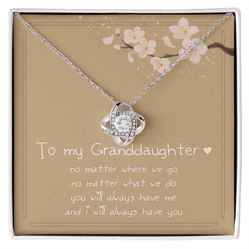 Love Knot Silver, To My Granddaughter - Standard Box 14K White -ShineOn