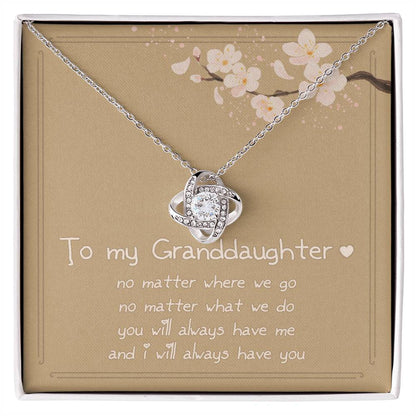 Love Knot Silver, To My Granddaughter - Standard Box 14K White -ShineOn