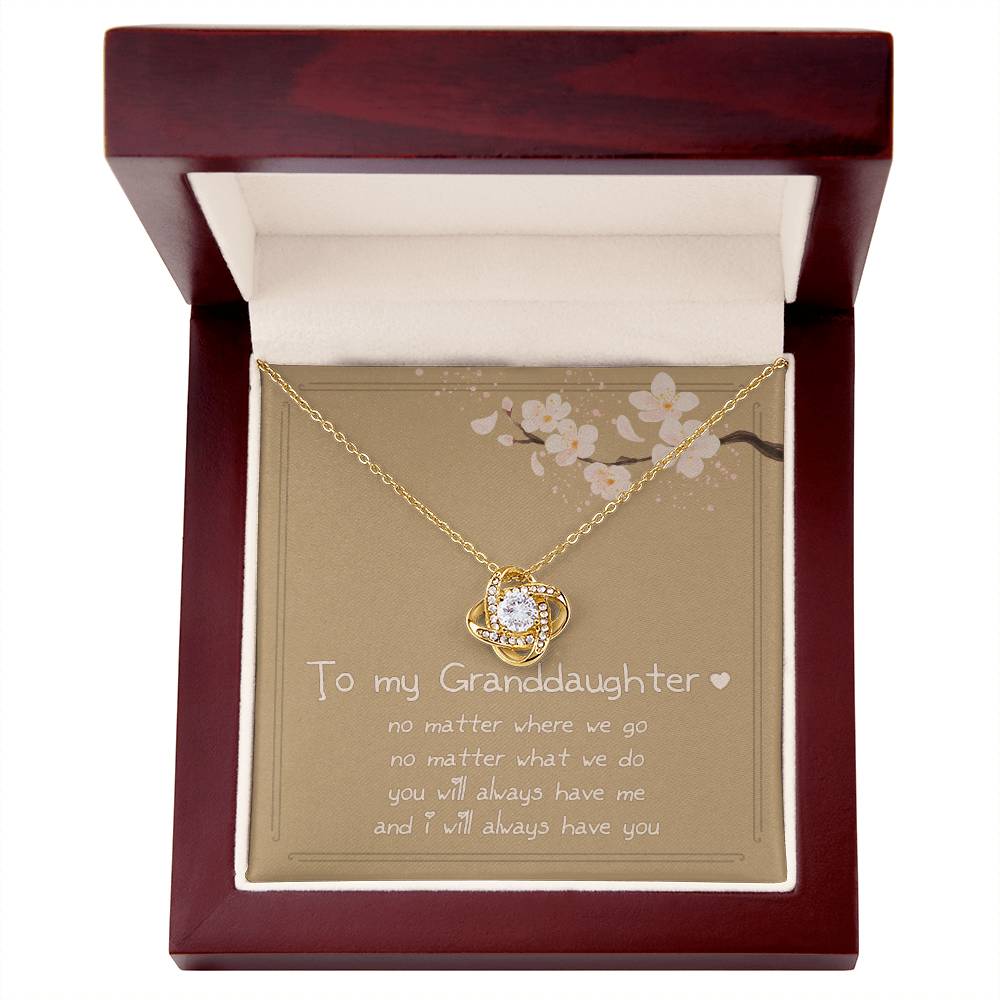 Love Knot Silver, To My Granddaughter - Standard Box 14K White -ShineOn