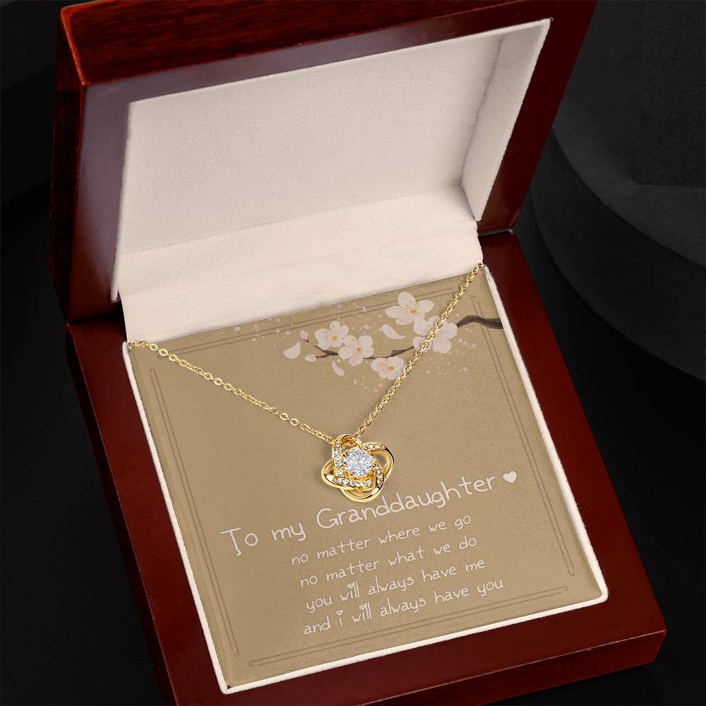 Love Knot Silver, To My Granddaughter - Standard Box 14K White -ShineOn
