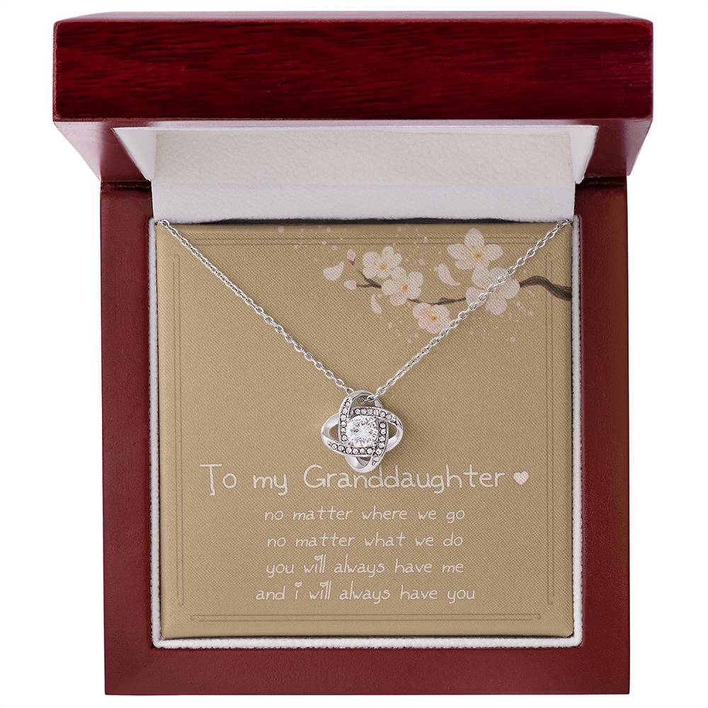 Love Knot Silver, To My Granddaughter - Standard Box 14K White -ShineOn