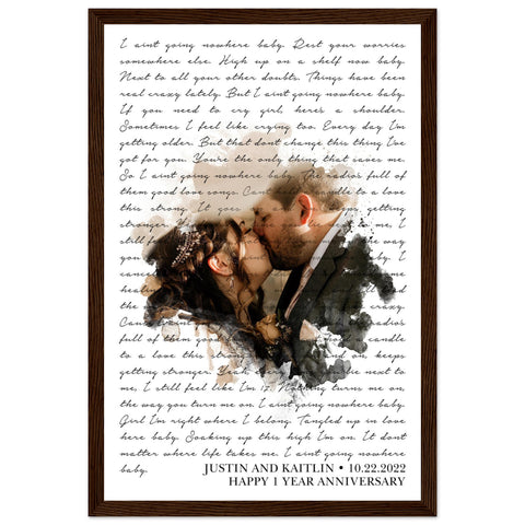 Gelato Premium Walnut Framed 12x18 - Justin and Kaitlin 10.22.2022 - 1 Year Anniversary