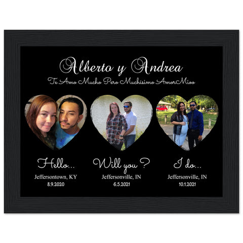 Gelato Premium Black Framed 8x6 - Alberto y Andrea - AmorMioo Heart