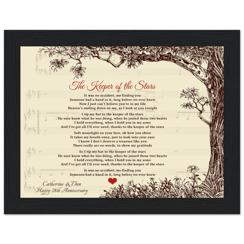 Gelato Premium Matte 8x6 Black Framed - The Keeper of The Stars - Catherine & Dan