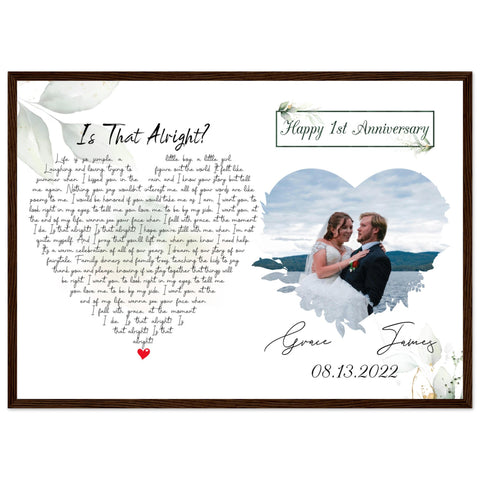 Gelato Premium Matte 28x20 Walnut Framed - Is That Alright? - James & Grace 08.13.2022