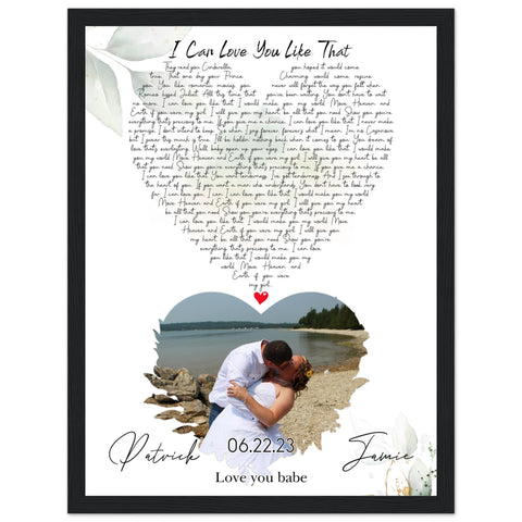 Gelato Black Framed 12x16 - Patrick & Jamie 06.22.23 - Love You Babe