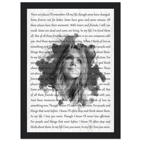 Gelato Premium Black Framed 8x12 - In My Life - Wood Black White