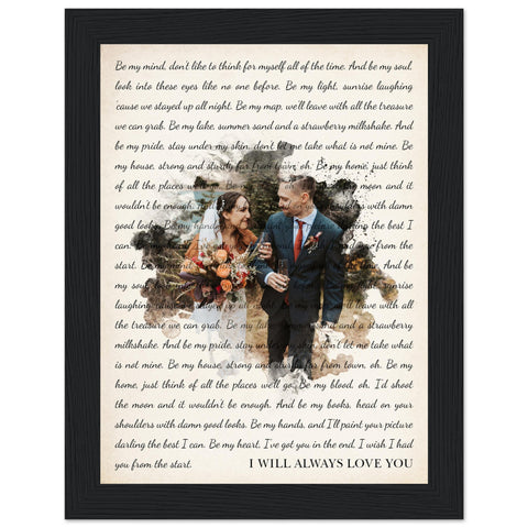 Gelato Premium Matte Black Vintage Framed 6x8 - Strawberries - I Will Always Love You