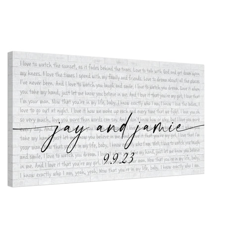 Canvas Brick Slim Gelato 32x16 - Who I Am - Jay & Jamie 9.9.23