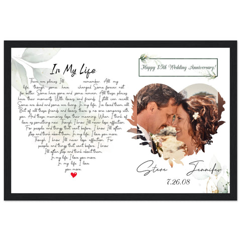 Gelato Premium Matte 18x12 Black Framed - In My Life - Steve and Jennifer 7-26-08