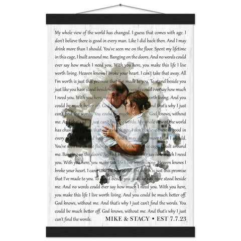 Gelato Poster Hanger 12x18 - No Words - Mike & Stacy - Est 7/7/23