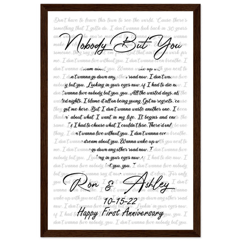 Gelato Premium Walnut Framed 12x18 - Nobody But You - Ron & Ashley 10-15-22