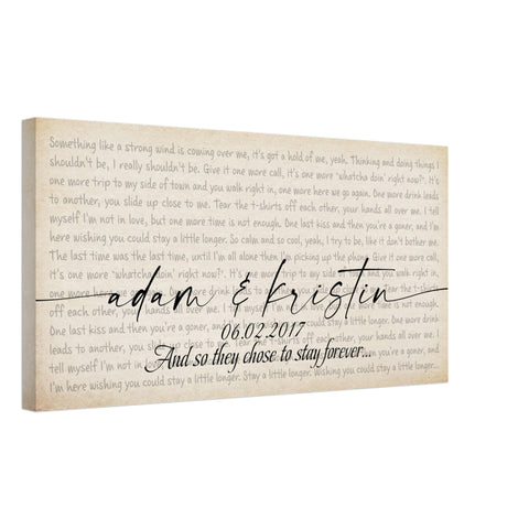 Gelato Canvas Slim 24x12 - Stay a Little Longer - Adam & Kristin 06.02.2017