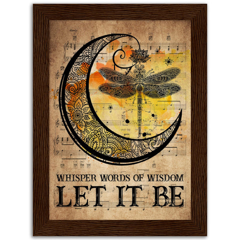 Premium Matte Walnut 6x8 Framed Poster - Let It Be - Design 1