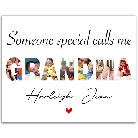 Gelato Premium Matte 20x16 Poster - Word Photo Collage Grandma - Harleigh Jean