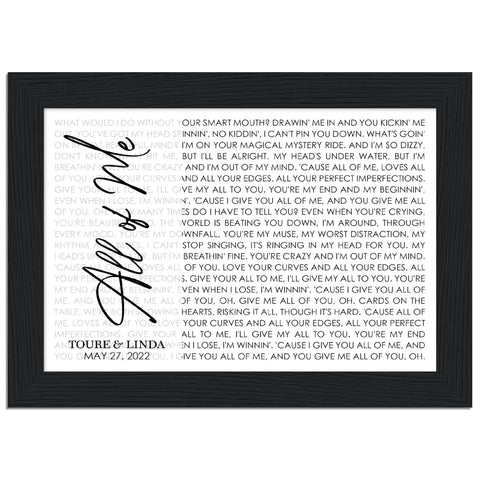 Gelato Premium Matte 7x5 Framed - All of Me - Toure & Linda May 27,2022